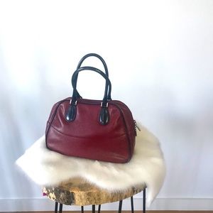 FURLA leather bowling style bag
